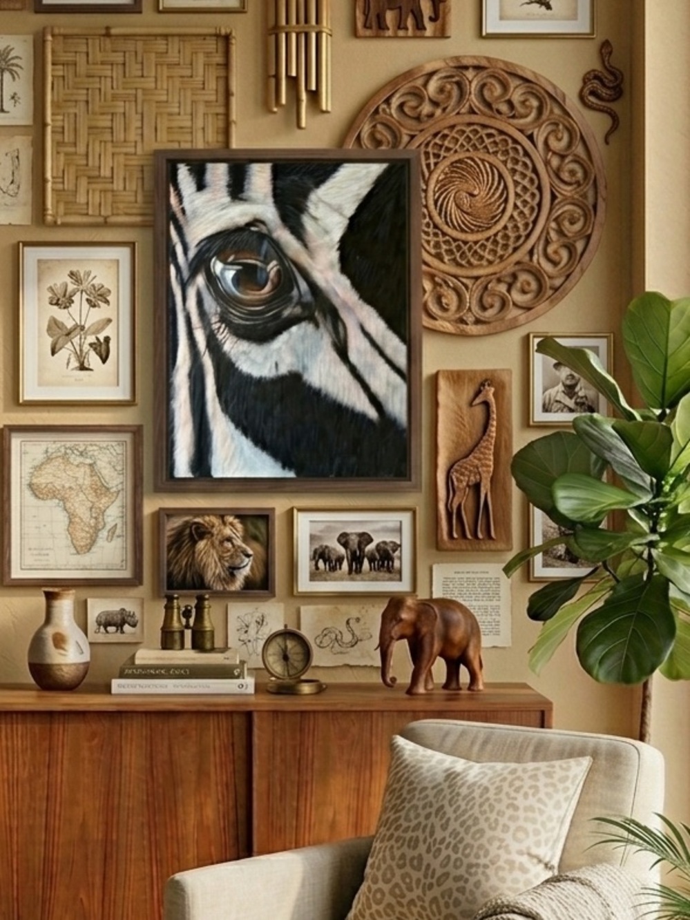 Original Oil Painting 12x16 Zebra Eye | Shadows and Stripes Safari Jungle Art